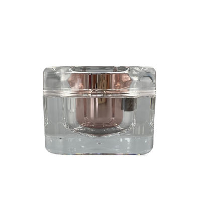 Schwergewichts- Quadrat-kosmetisches Glas-Acrylsahnebehälter 50g mit Spiegel-Deckel
