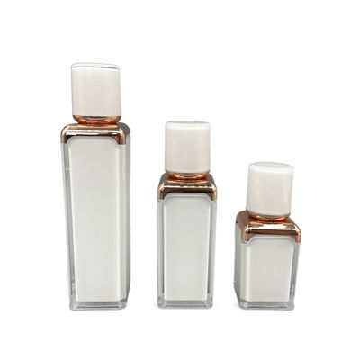 luftloses leeres Make-up 15ml 30ml füllt doppel-wandige quadratische ABS Kappe ab