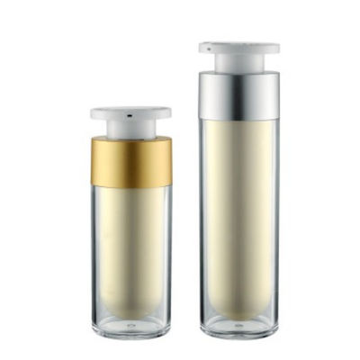 Kleine Lotions-luftlose Pumpflaschen verdrehen Presse 15ml ringsum Matt Gold
