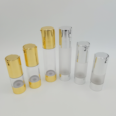 Fabrikpreis-glänzende silberne Farbe 15ml, 30ml, 50ml Skincare, das luftlose Luxusflasche 2022 verpackt