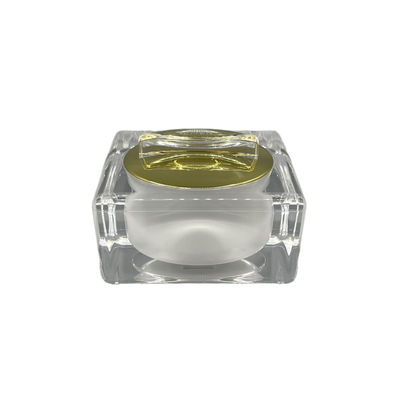 Quadratische Art Rundenrandentwurfsacrylcremetiegel hochwertige Spiegelabdeckung 30g, 50g XY2201