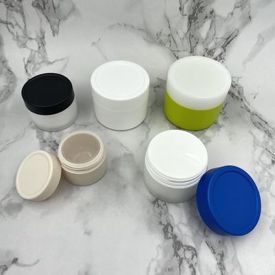 Matt Plastic Cosmetic Jars Double-Wand 60ml 100ml metallisierte für Scrub Paste