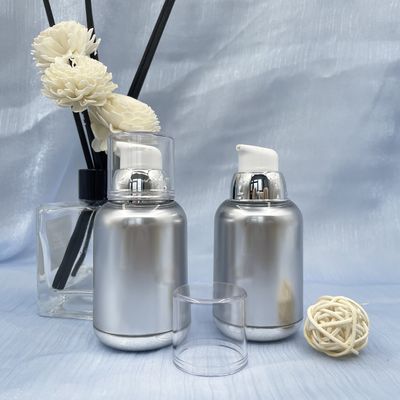 Luftlose Pumpflaschen der Torsions-80ml 100ml staubsaugen pp.-Mitgliedstaat Metallized Round Bottom