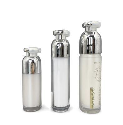 Kosmetische Pumpflasche doppel-wandige LUXUSABS 15ml kleine Behälter mit Clip