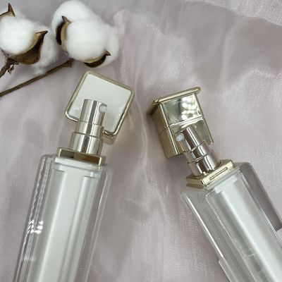 Leck-Beweis des Pearl White-Lotions-kosmetischer Pumpflasche-Quadrat-80ml 120ml mit Kappe