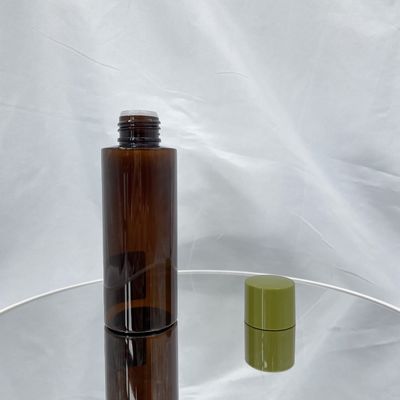 bernsteinfarbige HAUSTIER 100ml Flasche PCR-kosmetischer verpackender UVbeweis mit weißer Dichtung