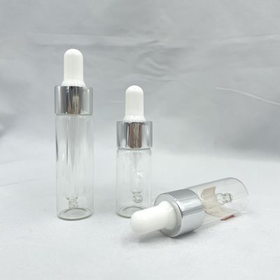 Glaskosmetik 10ml 15ml füllt gerade Form mit Aluminiumöl-Tropfenzähler ab
