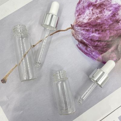 Glaskosmetik 10ml 15ml füllt gerade Form mit Aluminiumöl-Tropfenzähler ab