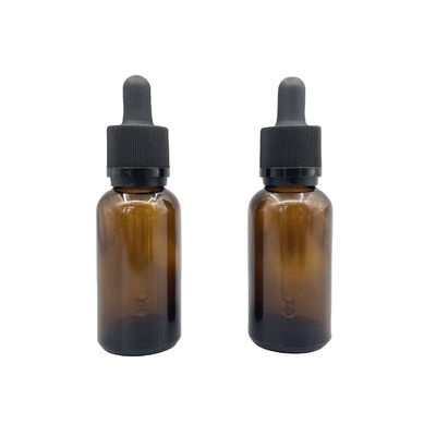 Undurchsichtiger Amber Glass Cosmetic Bottles Dropper-Besetzer offensichtliches 30ml mit Fototaxis