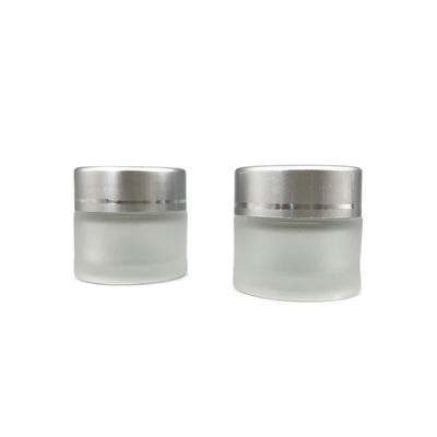 10g bereifte kosmetische klare Farbweißen Deckel des Glasgefäß-Creme-Durchmesser-3.5cm