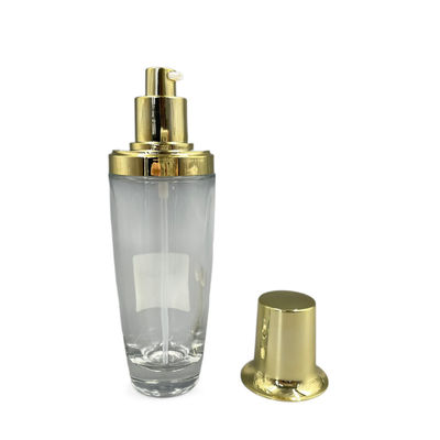 transparente ovale kosmetische Goldkappen-Lotion kundengebundene Farbe der Flaschen-100ml