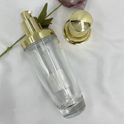transparente ovale kosmetische Goldkappen-Lotion kundengebundene Farbe der Flaschen-100ml