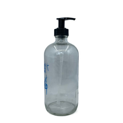 Transparente Glas-Flaschen-Flüssigkeit der Hautpflege-500ml Anti-UV mit Lotions-Pumpe
