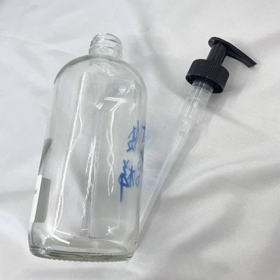Transparente Glas-Flaschen-Flüssigkeit der Hautpflege-500ml Anti-UV mit Lotions-Pumpe