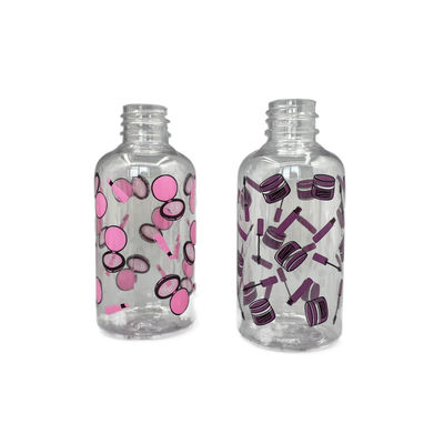 Feuchtigkeitscreme transparente der Boston-HAUSTIER Pumpflasche-runde Schulter-70ml mit Drucken