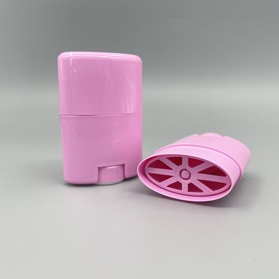Plastik-rosa Behälter-leere Rolle des desodorierenden Mittels 15g auf ovaler Form-Torsion oben