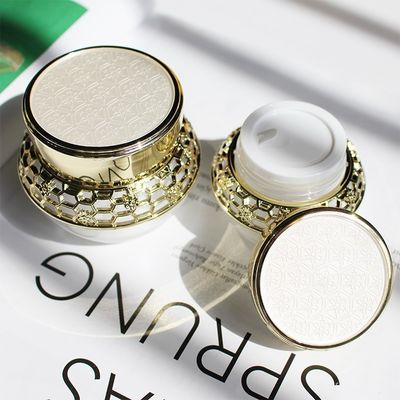 Luxus- Gold-leere Gesichts-Cremetiegel Acryl-30g 50g PMMA für Kosmetik