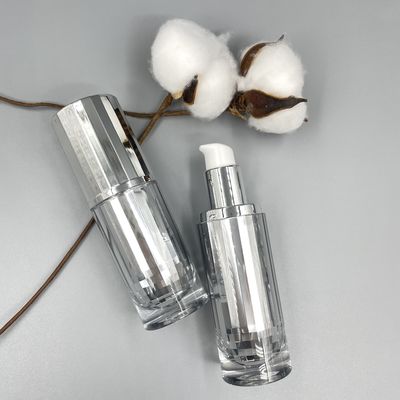 Leistungsfähige kosmetische Pumpflasche Skincare, das 30ml verpackt, metallisierte