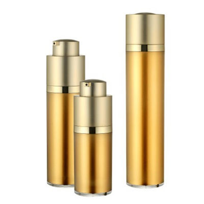 Luftloser Pumpflasche-Auslöser-doppel-wandige Galvanisierung des Gold30ml 15ml für Kosmetik
