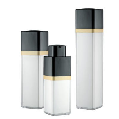 Doppel-wandige Seiden-Siebung Matte Packaging Bottle der Drehquadrat-luftlose Flaschen-15ml 30ml 50ml
