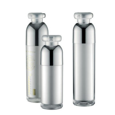 Kosmetische Pumpflasche doppel-wandige LUXUSABS 15ml kleine Behälter mit Clip