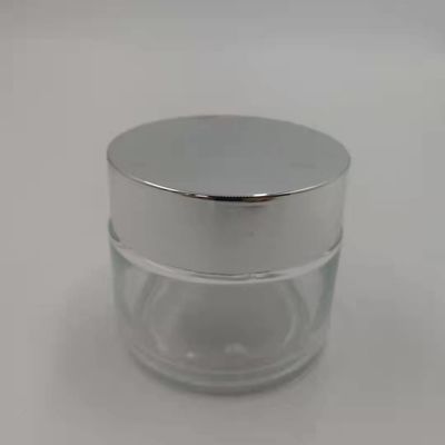 Glascremetiegel MSDS-freien Raumes 100g mit glänzende silberne Kappen-weißem Deckel-Masken-Schlamm