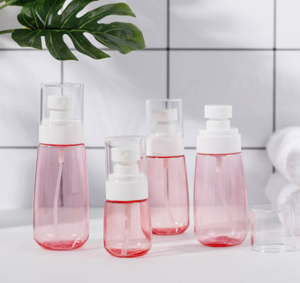 Pumpflasche-transparentes Rosa-einzelne verpackende feiner Sprüher-weiße Gesichtsleichte berührung 100ml Petg