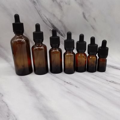 Ratschen-Schließung 100ml Amber Glass Cosmetic Bottles Dropper Kinder schützen