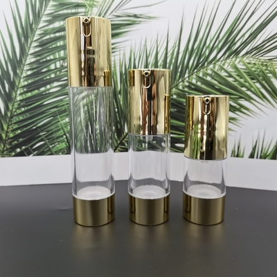Fabrikpreis-glänzende silberne Farbe 15ml, 30ml, 50ml Skincare, das luftlose Luxusflasche 2022 verpackt