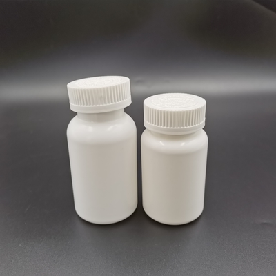 prüfen weiße Flaschen-Kinder des HDPE-120cc Kappe runterdrücken und sich drehen, um sich zu öffnen