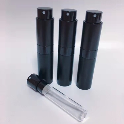 Schwarz-Farbhochwertige nachfüllbare Parfüm-AluminiumSprühflasche Reise-Mini Aluminums 8ML